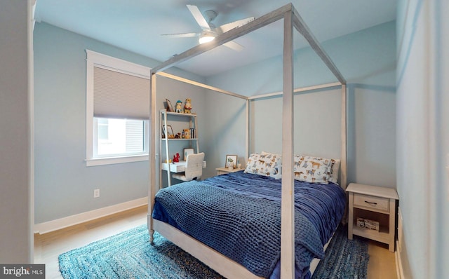 625 Bay Ave, Ocean City, NJ 08226 - bedroom featuring wood finished floors, baseboards, and a ceiling fan
