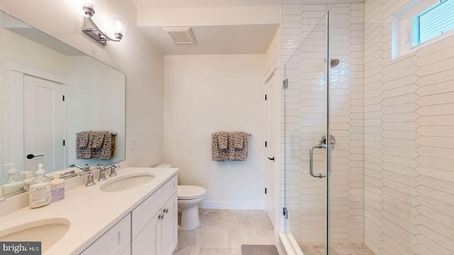 625 Bay Ave, Ocean City, NJ 08226 - full bathroom with a shower stall, toilet, and double vanity