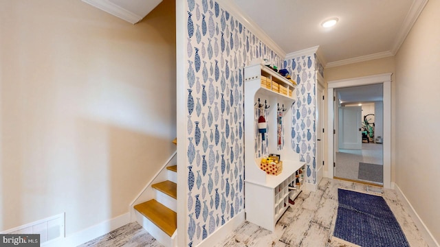 625 Bay Ave, Ocean City, NJ 08226 - mudroom with crown molding and baseboards