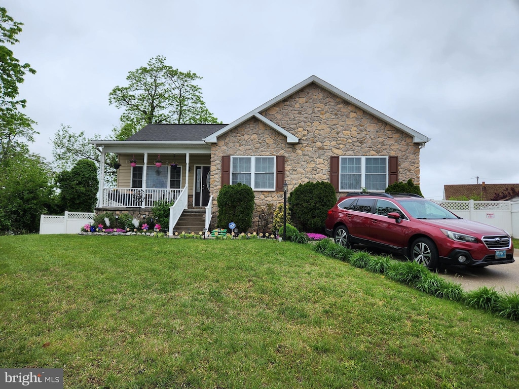 12 Karendale Ct, Baltimore, MD 21244 - view of front of property featuring covered porch and stone siding