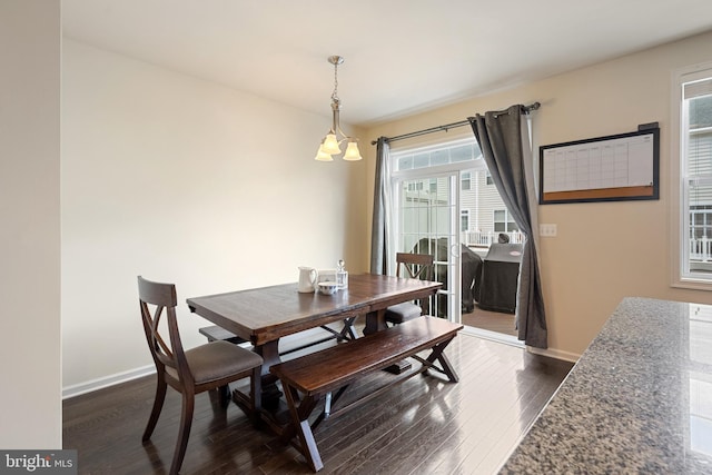 43008 Paris Gap Sq, Ashburn, VA 20148 - dining room with dark wood-style floors, healthy amount of natural light, and baseboards