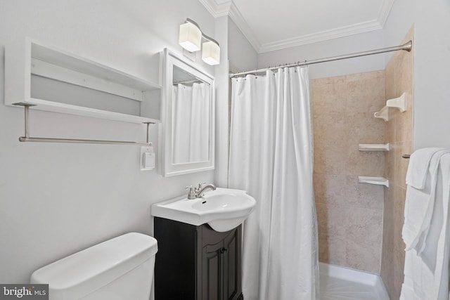 865 Azalea Dr Unit 26-865, Rockville, MD 20850 - bathroom with crown molding, vanity, toilet, and tiled shower