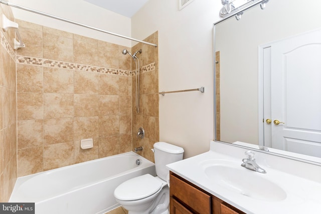 13583 Station St, Germantown, MD 20874 - bathroom featuring toilet, vanity, and bathtub / shower combination