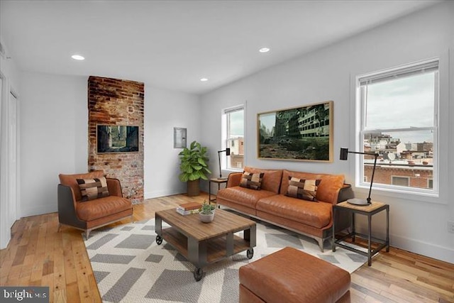 1014 N 4th St, Philadelphia, PA 19123 - living room featuring wood-type flooring, healthy amount of natural light, recessed lighting, and baseboards