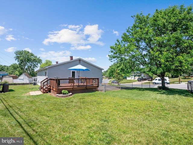 3357 Old Line Ave, Laurel, MD 20724 - rear view of house featuring a deck and a chimney