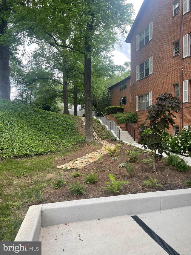 view of yard with stairs