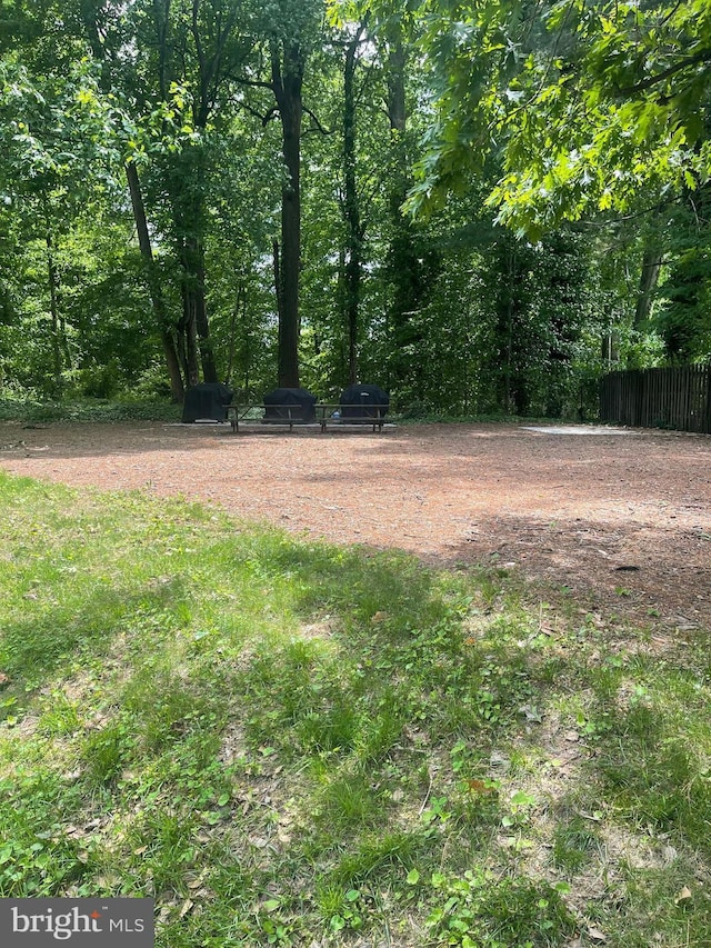 view of yard with fence