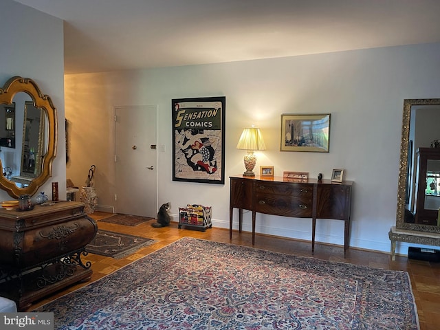 living room with baseboards