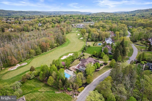 217 Rising Meadow Way E, Stroudsburg, PA 18302 - aerial view of property's location featuring a heavily wooded area and a local golf course