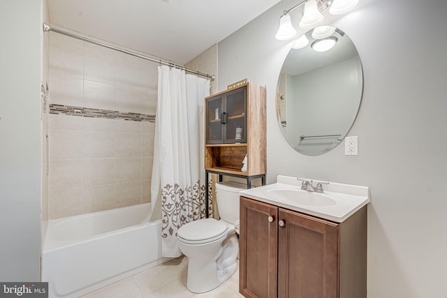 3104 Reach Eagle Ct, Woodbridge, VA 22191 - full bathroom featuring toilet, tile patterned floors, vanity, and shower / bath combination with curtain