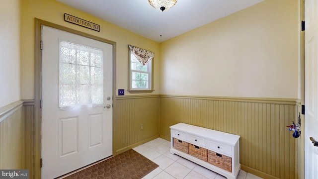 38 Ward Ave, Audubon, NJ 08106 - doorway featuring a wainscoted wall and light tile patterned floors