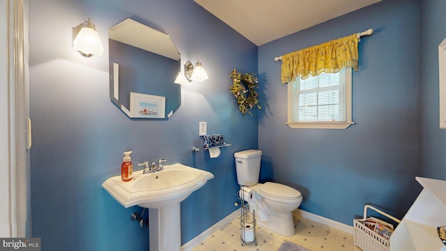38 Ward Ave, Audubon, NJ 08106 - bathroom with toilet, baseboards, and tile patterned floors
