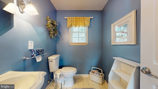 38 Ward Ave, Audubon, NJ 08106 - bathroom featuring toilet, baseboards, and tile patterned floors