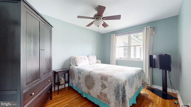 38 Ward Ave, Audubon, NJ 08106 - bedroom featuring wood finished floors, baseboards, and a ceiling fan