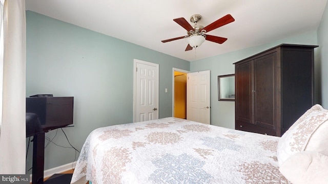38 Ward Ave, Audubon, NJ 08106 - bedroom featuring baseboards, a closet, and a ceiling fan