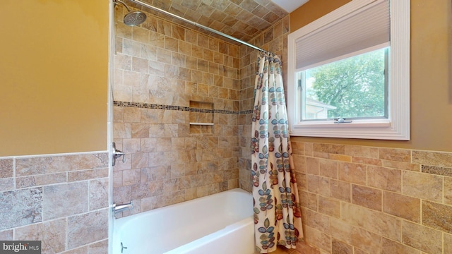 38 Ward Ave, Audubon, NJ 08106 - bathroom with shower / tub combo with curtain and tile walls