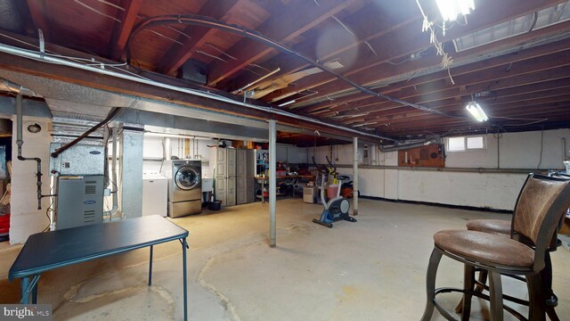 38 Ward Ave, Audubon, NJ 08106 - basement featuring separate washer and dryer and heating unit