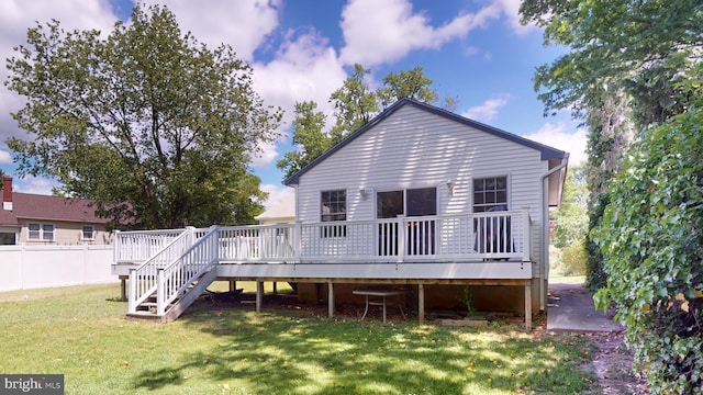 38 Ward Ave, Audubon, NJ 08106 - rear view of house with a deck and stairway