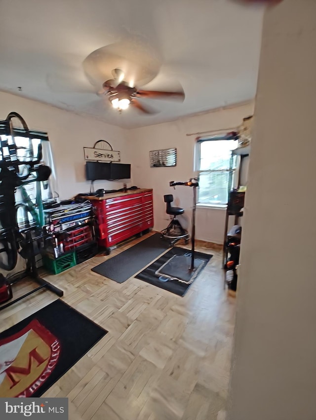 1413 Belle View Blvd Unit C1, Alexandria, VA 22307 - workout area with a ceiling fan