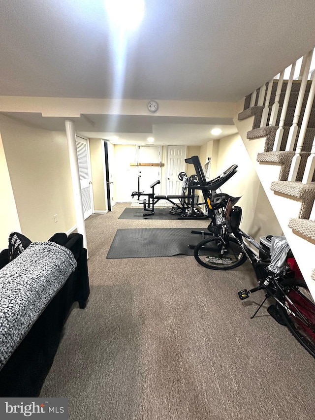 912 Evesham Ave, Baltimore, MD 21212 - workout area with carpet