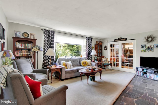 400 Hill Cir, Reading, PA 19607 - carpeted living room featuring french doors