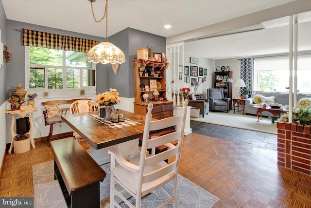 400 Hill Cir, Reading, PA 19607 - dining room with plenty of natural light, a chandelier, and recessed lighting
