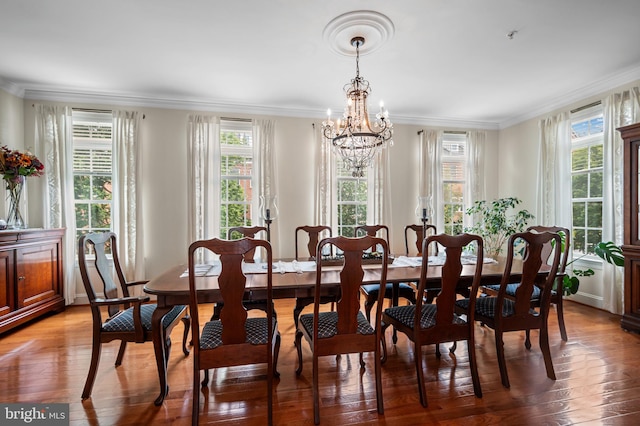 7311 Trappe St, Fulton, MD 20759 - dining space featuring a chandelier, light wood-style floors, and crown molding