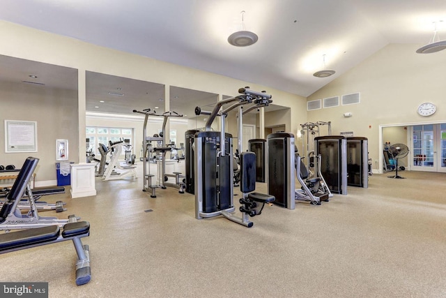 7311 Trappe St, Fulton, MD 20759 - workout area featuring vaulted ceiling