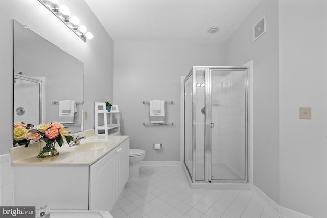 4950 Brenman Park Dr Unit 301, Alexandria, VA 22304 - full bathroom featuring tile patterned flooring, toilet, vanity, a shower stall, and baseboards