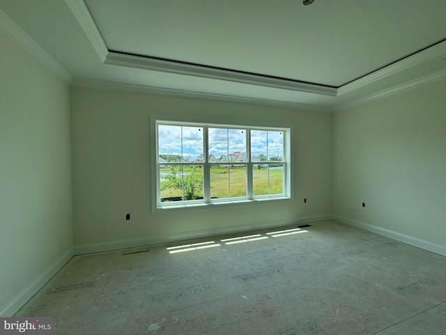 26171 Millman Dr, Hebron, MD 21830 - empty room with a raised ceiling, ornamental molding, and baseboards