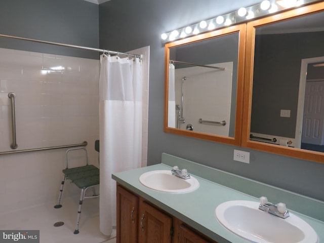 538 Haventree Ct, New Hope, PA 18938 - bathroom featuring a tile shower and double vanity