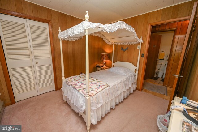 206-208 N 10th St, Oakland, MD 21550 - bedroom with light carpet, wooden walls, and a closet