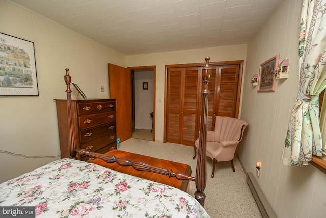 206-208 N 10th St, Oakland, MD 21550 - carpeted bedroom featuring a closet and baseboard heating