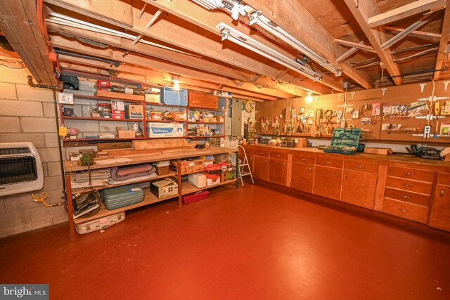 206-208 N 10th St, Oakland, MD 21550 - unfinished below grade area featuring a workshop area and heating unit