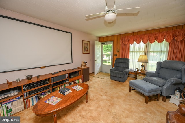 206-208 N 10th St, Oakland, MD 21550 - carpeted cinema room featuring ceiling fan and a baseboard heating unit