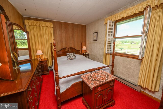 206-208 N 10th St, Oakland, MD 21550 - bedroom featuring dark carpet, baseboard heating, and a baseboard heating unit