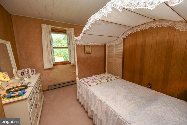 206-208 N 10th St, Oakland, MD 21550 - bedroom with a baseboard radiator and light carpet