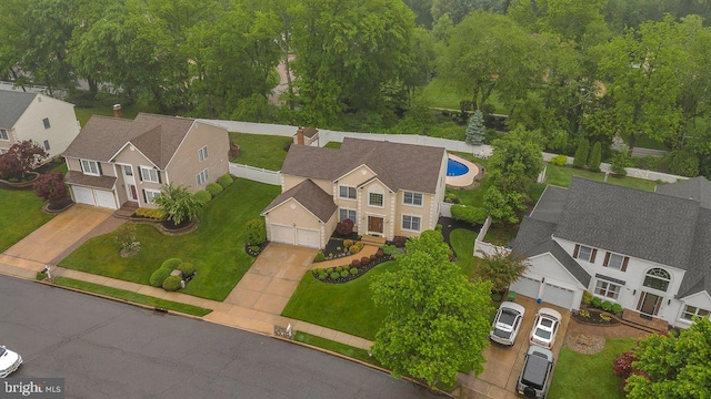 aerial view of residential area