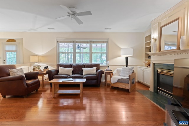2657 Coralberry Pl, Charlottesville, VA 22911 - living area featuring hardwood / wood-style floors, plenty of natural light, and ceiling fan