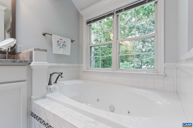 2657 Coralberry Pl, Charlottesville, VA 22911 - full bathroom featuring a tub with jets, plenty of natural light, and vanity