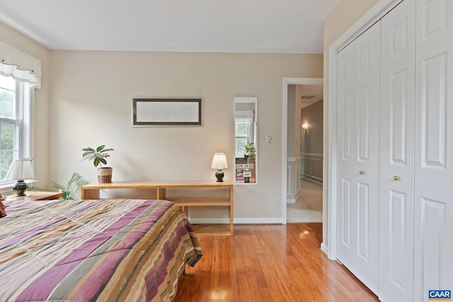 2657 Coralberry Pl, Charlottesville, VA 22911 - bedroom with light wood-style floors, a closet, and baseboards