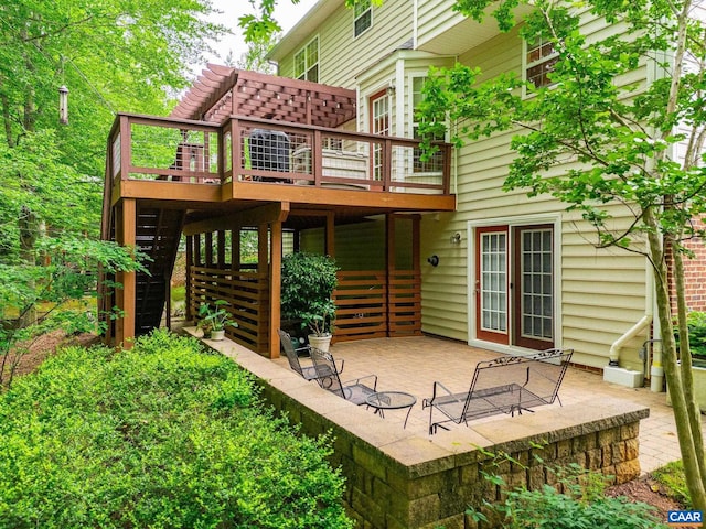 2657 Coralberry Pl, Charlottesville, VA 22911 - rear view of house featuring a patio, a wooden deck, and stairway