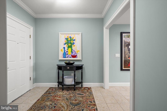 301 14th St Unit 308/309, Ocean City, MD 21842 - foyer entrance featuring light tile patterned floors, ornamental molding, and baseboards