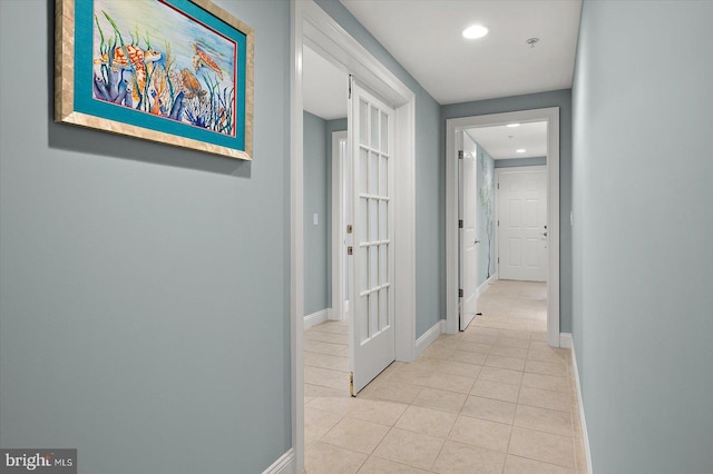301 14th St Unit 308/309, Ocean City, MD 21842 - hall with light tile patterned flooring, baseboards, and recessed lighting