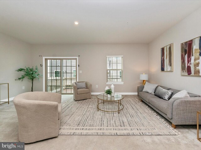 14716 Spring Haven Ln, Laurel, MD 20707 - carpeted living room with baseboards and recessed lighting
