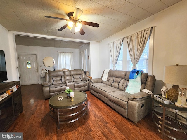 35 W Montrose St, Vineland, NJ 08360 - living area featuring wood finished floors and ceiling fan