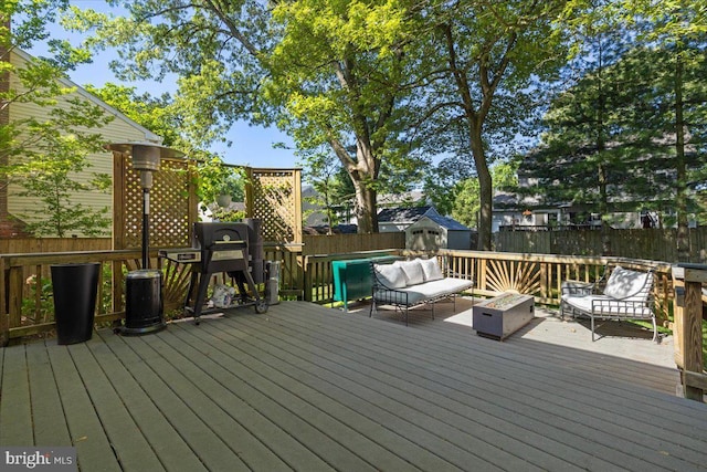 1745 Remington Dr, Crofton, MD 21114 - deck with an outdoor hangout area and a fenced backyard