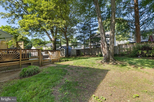 1745 Remington Dr, Crofton, MD 21114 - view of yard featuring a wooden deck
