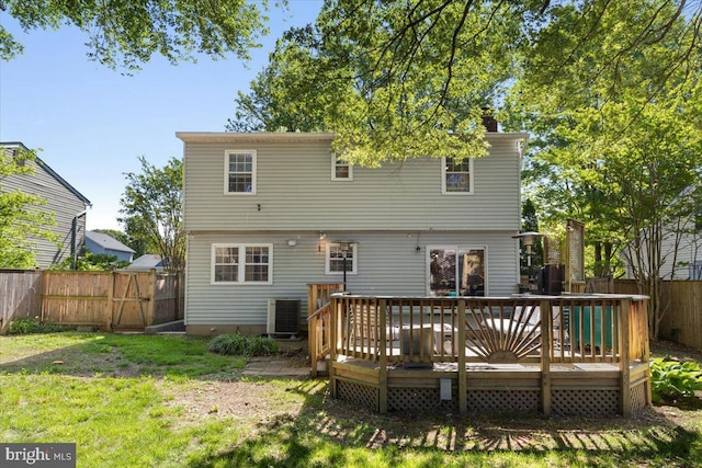 1745 Remington Dr, Crofton, MD 21114 - back of house with central AC unit and a wooden deck