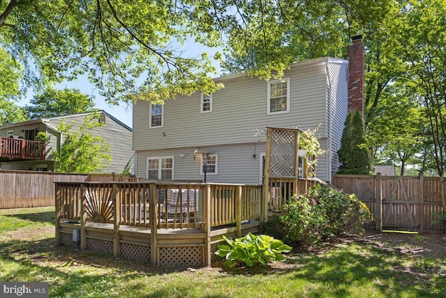 1745 Remington Dr, Crofton, MD 21114 - rear view of house featuring a chimney and a deck
